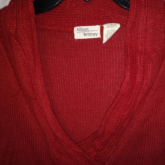 Allison Brittney S Red Beautiful Sweater Tunic - Picture 4 of 6